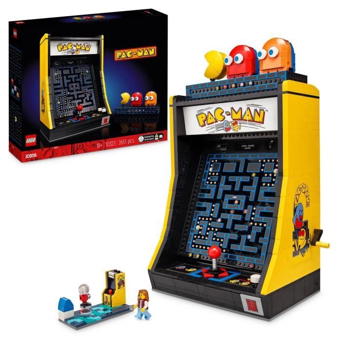 LEGO 10323 Exclu Cdiscount Icons Jeu d'Arcade PAC-MAN, Maquette pour Adultes a Construire, Machine de Jeu avec des Personnages
