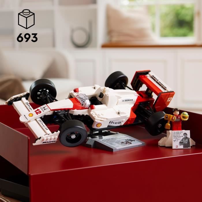 LEGO Icons 10330 McLaren MP4/4 et Ayrton Senna, Set Modele RÈduit de Voiture pour Adultes