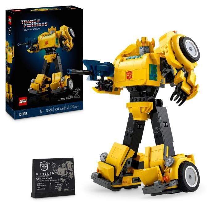 LEGO Icons 10338 Transformers Bumblebee - Robot Minifigure for Adults - Vehicle