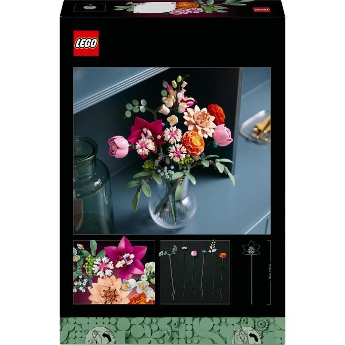 LEGO Botanique 10342 Le joli bouquet de fleurs roses - Set de construction pour adultes