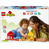 LEGO 10414 DUPLO My First Mes Rituels Quotidiens - Le Repas et le Coucher, Jouet Social, 4 Figurines Animales