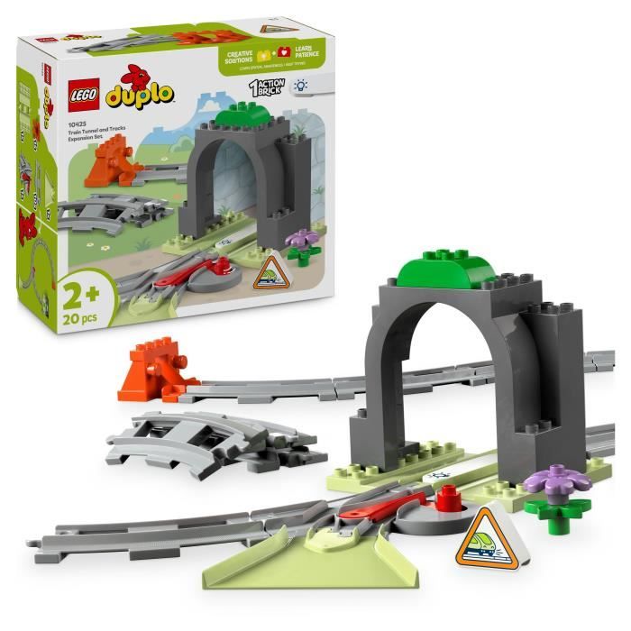 LEGO DUPLO My Town 10425 Expansion Set: Train Tracks and Tunnel - Kids Toy