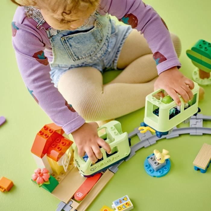 LEGO DUPLO Ma ville 10427 Le train d'aventures interactif - Jouets d'éveil des 2 ans