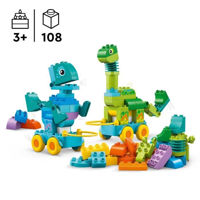 LEGO DUPLO Ma Ville 10451 Dinosaures sur Roues 3-en-1 - Jeu d'éveil des 3 ans