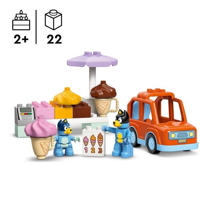 LEGO DUPLO 10458 Visite chez le Marchand de Glace avec Bluey - Jeu de Construction 2 ans