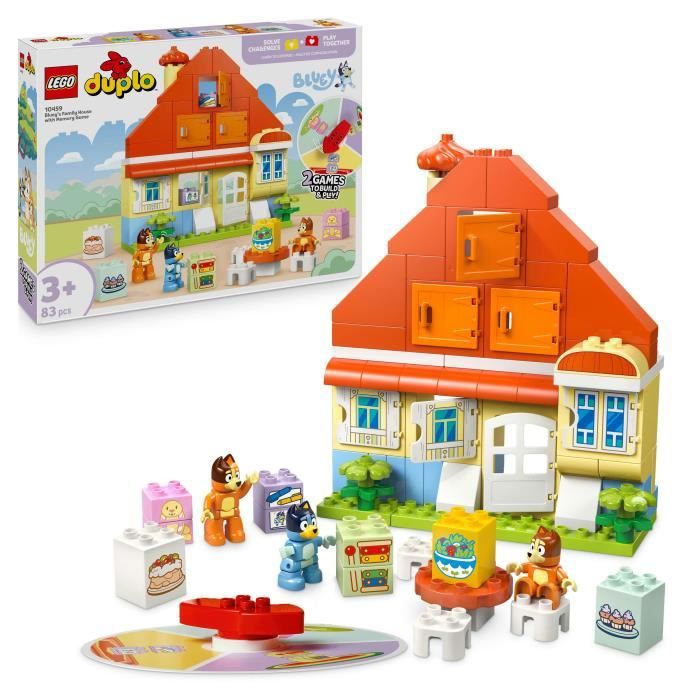 LEGO DUPLO 10459 La Maison de Famille de Bluey et le Jeu de Mémoire - Jeu Créatif 3 ans