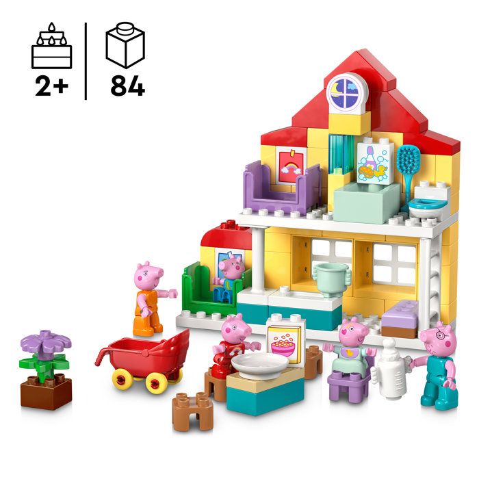LEGO DUPLO Peppa Pig 10467 La Maison Familiale - Jeu Éducatif pour Bébé des 2 ans - Cadeau