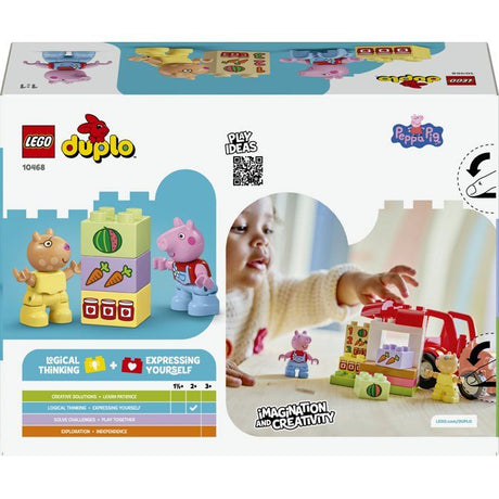 LEGO DUPLO Peppa Pig 10468 Tracteur et Marché - Jeu Éducatif des 2 ans - Cadeau pour Bébé