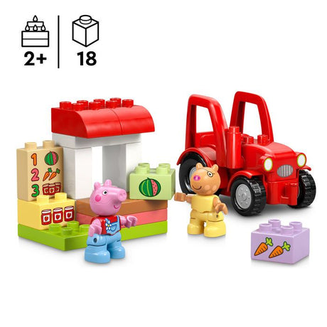 LEGO DUPLO Peppa Pig 10468 Tracteur et Marché - Jeu Éducatif des 2 ans - Cadeau pour Bébé