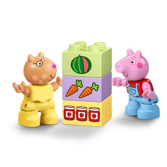 LEGO DUPLO Peppa Pig 10468 Tracteur et Marché - Jeu Éducatif des 2 ans - Cadeau pour Bébé