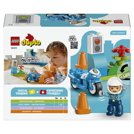 LEGO DUPLO Ma Ville 10471 La Moto de Police Bleue - Jouet pour Garçon ou Fille des 2 ans