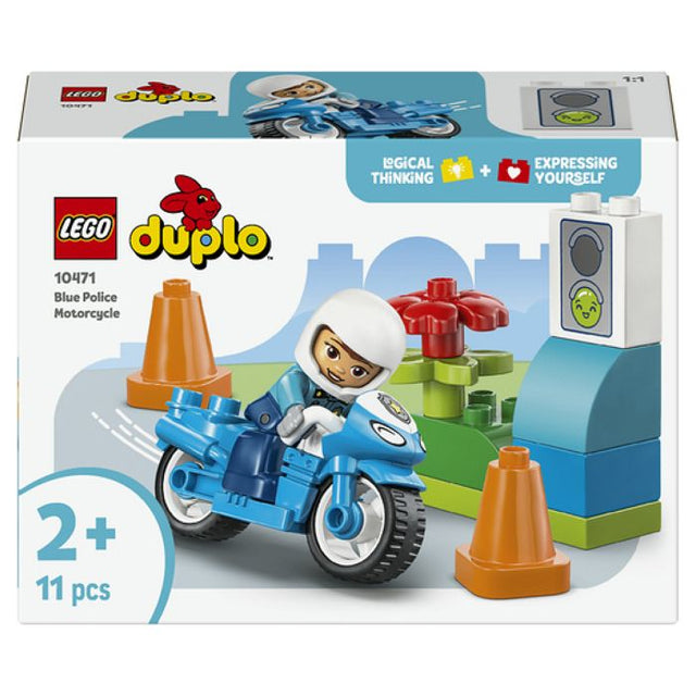 LEGO DUPLO Ma Ville 10471 La Moto de Police Bleue - Jouet pour Garçon ou Fille des 2 ans