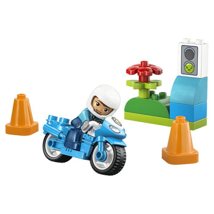 LEGO DUPLO Ma Ville 10471 La Moto de Police Bleue - Jouet pour Garçon ou Fille des 2 ans