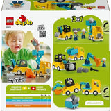 LEGO DUPLO Ma Ville 10475 Les Véhicules de Chantier 3-en-1 - Jeu Interactif des 2 ans
