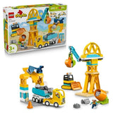 LEGO DUPLO Ma Ville 10476 Le Chantier et les Véhicules de Construction 3-en-1 - Jeu Créatif