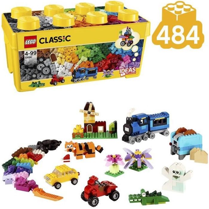 LEGO Classic 10696 La boîte de briques créatives, Rangement facile des jouets, Cadeau de fan LEGO Masters