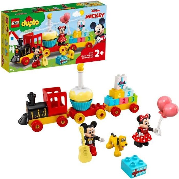 LEGO 10941 DUPLO Disney Mickey and Minnie's Birthday Train Toy for Kids 2 Years and Up with Train and Figures