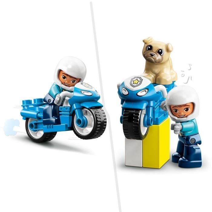 LEGO 10967 DUPLO La Moto De Police, Jouet Pour les Enfants de 2 Ans et Plus, Développement De La Motricité Fine