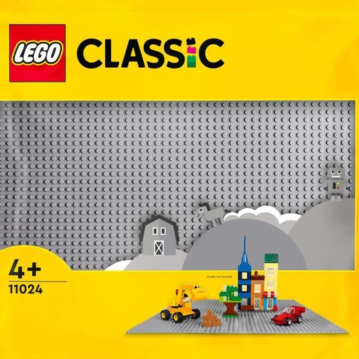 LEGO 11024 Classic La Plaque De Construction Grise 48x48, Socle de Base pour Construction, Assemblage et Exposition