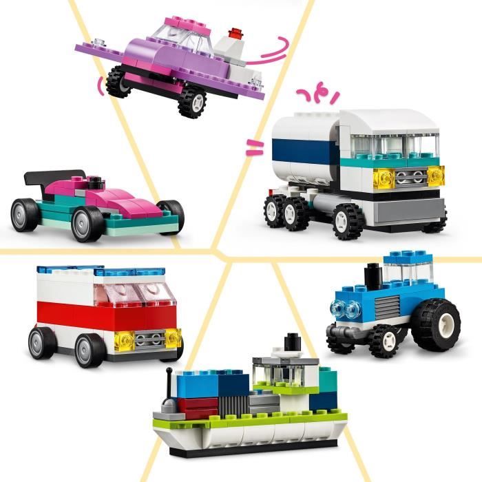LEGO 11036 Classic Les Véhicules Créatifs, Maquette de Voiture, Véhicule de Police, Camion et Autres