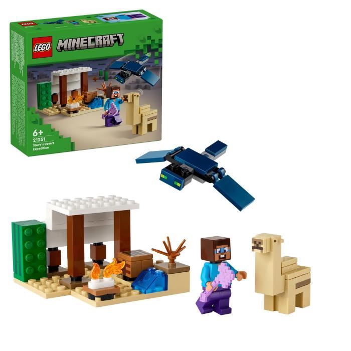 LEGO 21251 Minecraft Steve's Desert Expedition, Biome Video Game Toy with House and Minifigures