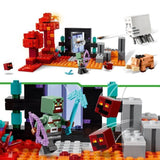 LEGO 21255 Minecraft L'Embuscade au Portail du Nether, Jouet avec Scenes de Bataille et Minifigurines, Figurine Hoglin