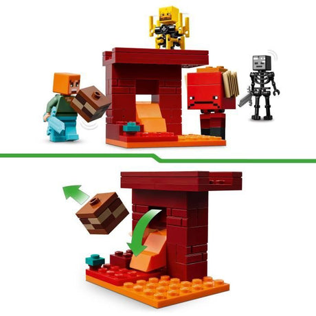 LEGO Minecraft 21266 La bataille de la lave du Nether - Jouet pour fans de jeux vidéo