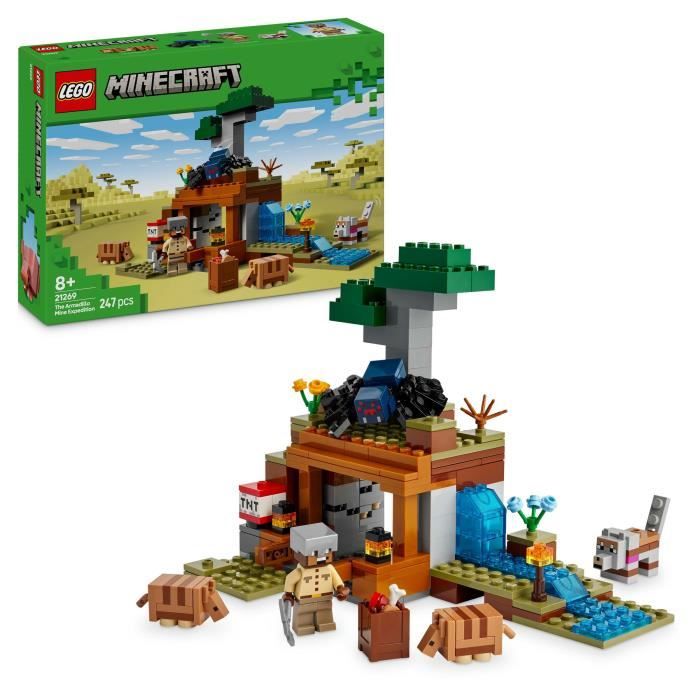 LEGO Minecraft 21269 L'expédition dans la mine du tatou - Jeu de construction pour garçon