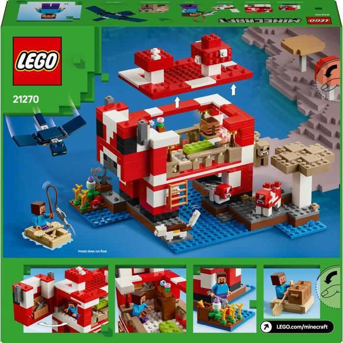 LEGO Minecraft 21270 La maison des Champimeuhs - Jeu de construction pour enfant des 8 ans