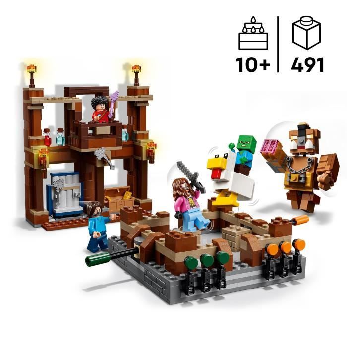 LEGO Minecraft 21272 Le Ring du Manoir des Bois - Jeu de construction garçon des 10 ans