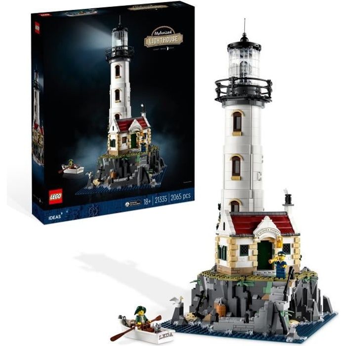 LEGO 21335 Ideas Motorized Lighthouse, Model Building Kit, Gift Idea, Home Decoration, with Sailor Minifigures, Activity