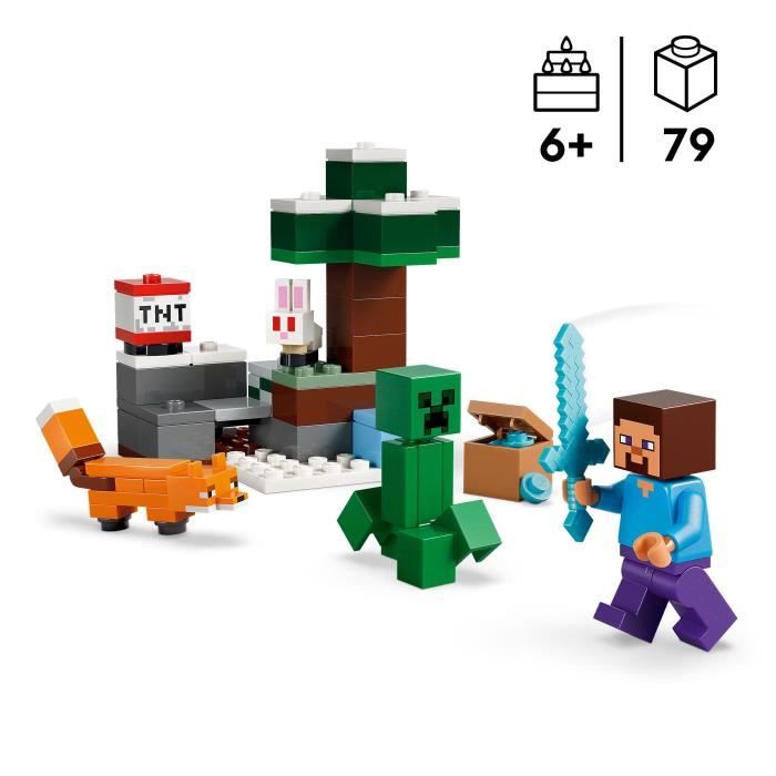 LEGO Minecraft 21583 Les Aventures de Steve dans la Taiga - Jeu Garçon ou Fille des 6 ans