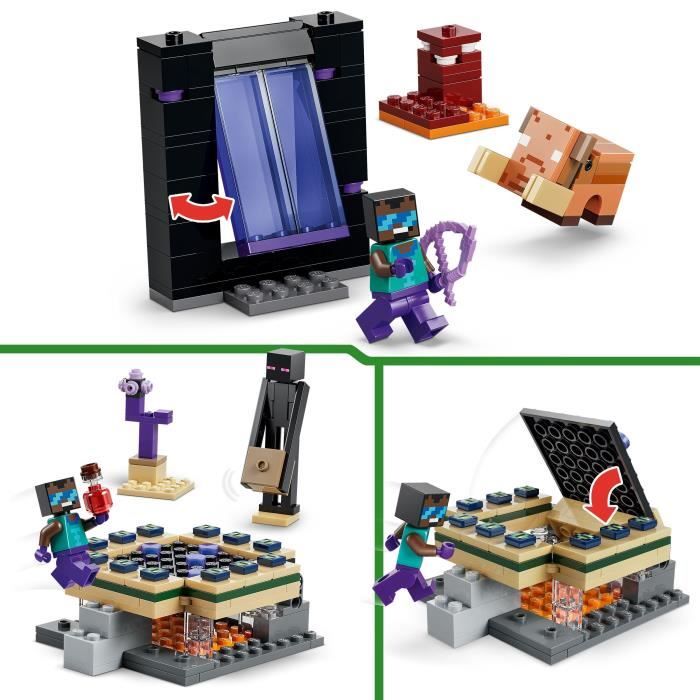 LEGO Minecraft 21584 Voyage a Travers les Portails du Nether et de l'Ender - Jeu des 7 ans