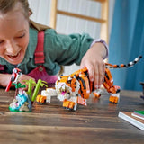 LEGO 31129 Creator 3-en-1 Sa Majesté le Tigre, Jouet et Figurine Animaux, se Transforme en Panda, et Poisson, Enfants Des 9 Ans