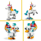 LEGO Creator 3-en-1 31140 La Licorne Magique, Jouet Hippocampe et Paon,  Figurines d'Animaux
