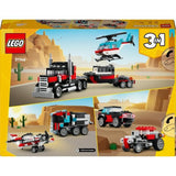 LEGO 31146 Creator 3en1 Le Camion Remorque avec Hélicoptere, Jouet d'Hélicoptere et Camion, Avion et Camion-Citerne