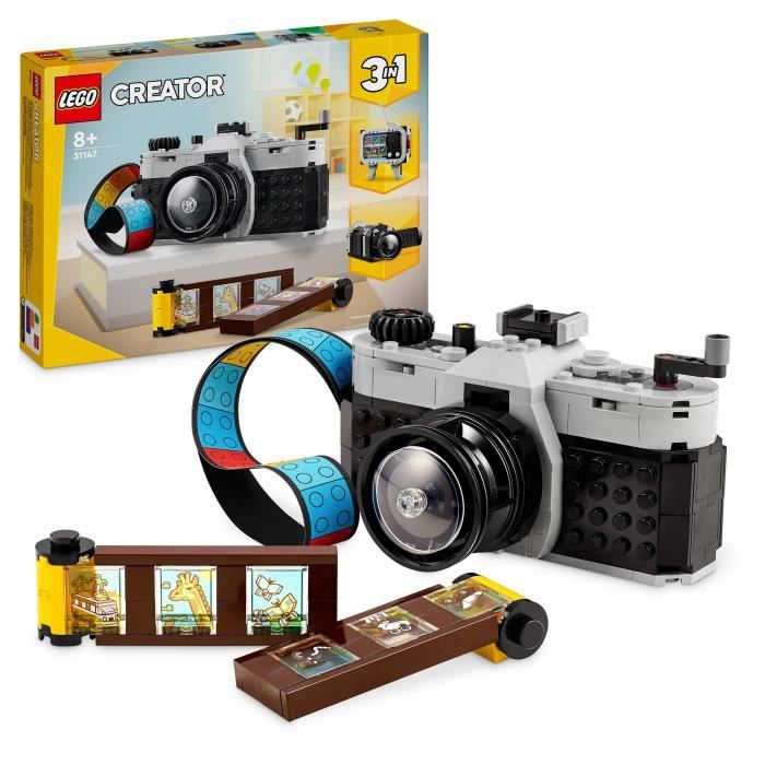 LEGO 31147 Creator 3in1 Retro Camera, Transformable Toy with 3 Models, Office and Bedroom Decor