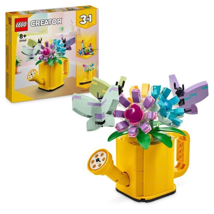 LEGO 31149 Creator 3in1 Watering Can Flowers Kids Toy with Watering Can, Flower Bouquet and 2 Birds