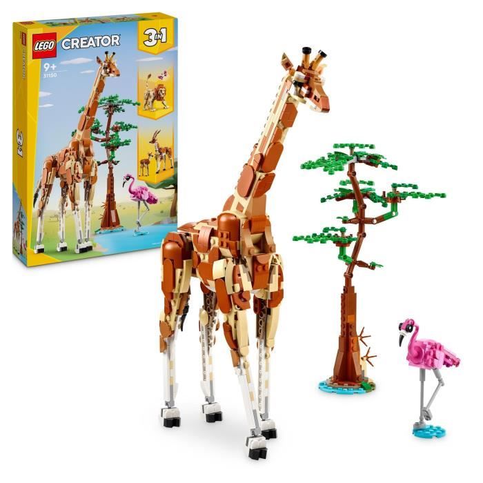 LEGO 31150 Creator 3in1 Safari Animals Toy with Giraffe, Gazelles and Lion Animal Figures