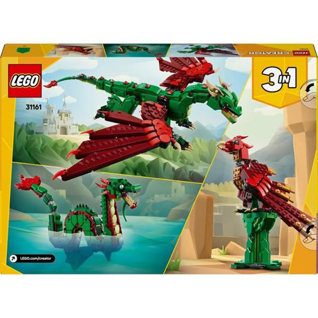 LEGO Creator 31161 3-en-1 Le dragon médiéval - Jeu de construction pour garçon des 9 ans