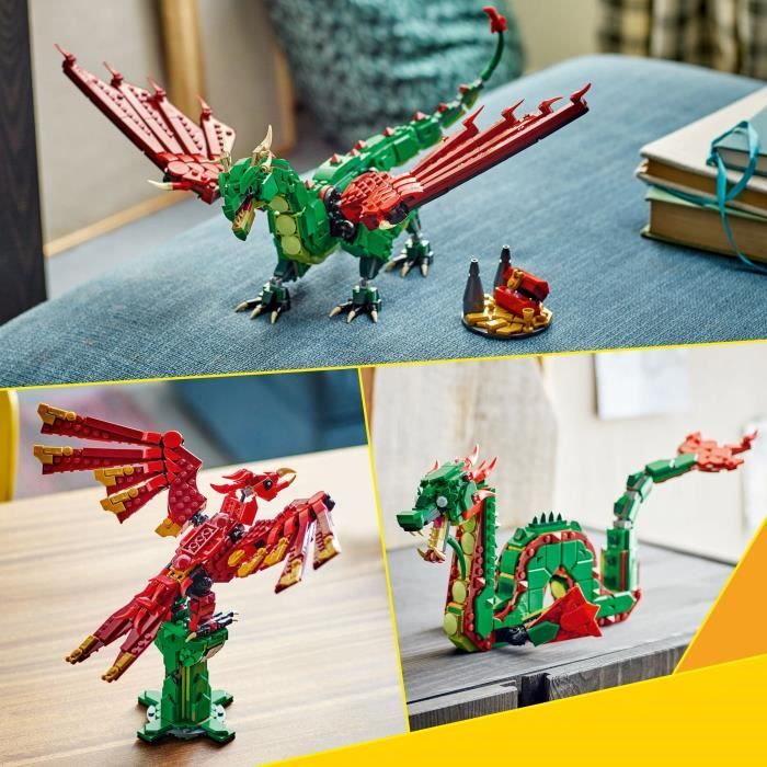 LEGO Creator 31161 3-en-1 Le dragon médiéval - Jeu de construction pour garçon des 9 ans