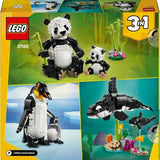 LEGO Creator 31165 3-en-1 Animaux sauvages : la famille de pandas Jeu pour fille des 8 ans