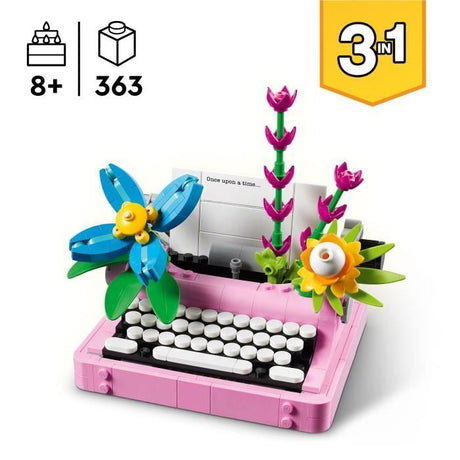 LEGO Creator 31169 3-en-1 La machine a écrire avec des fleurs - Jeu pour enfant des 8 ans
