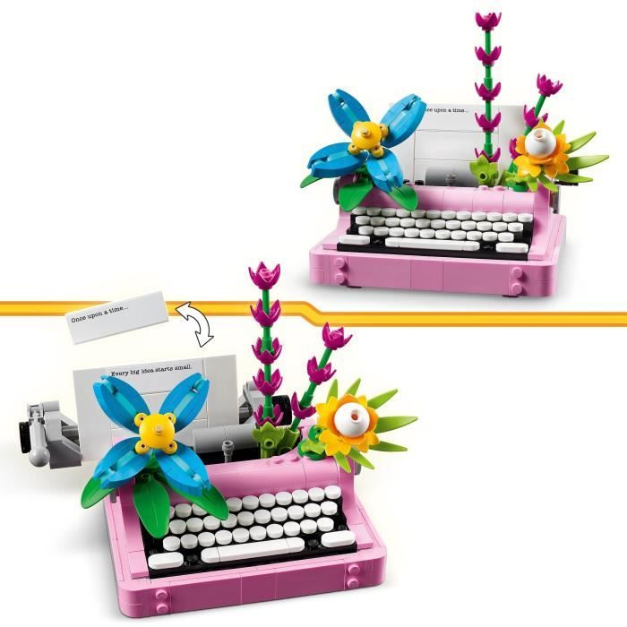 LEGO Creator 31169 3-en-1 La machine a écrire avec des fleurs - Jeu pour enfant des 8 ans