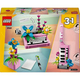 LEGO Creator 31169 3-en-1 La machine a écrire avec des fleurs - Jeu pour enfant des 8 ans
