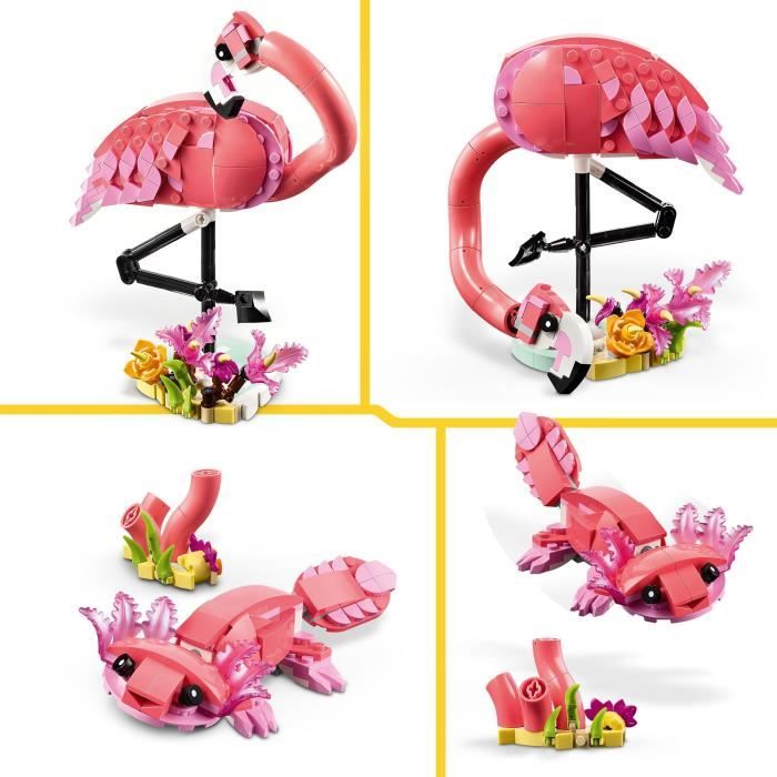 LEGO Creator 31170 3-en-1 Animaux sauvages : le flamant rose - Jouet pour fille des 8 ans