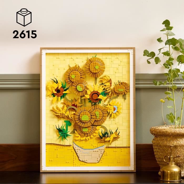 LEGO Art 31215 Vincent van Gogh  Les Tournesols - Tableau mural, Construction pour adulte