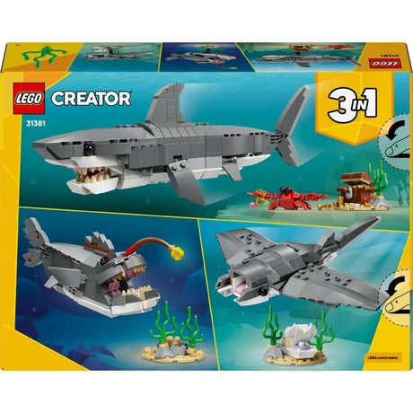 LEGO Creator 3-en-1 31381 Le Redoutable Requin et le Coffre au Trésor - Jouet des 8 ans