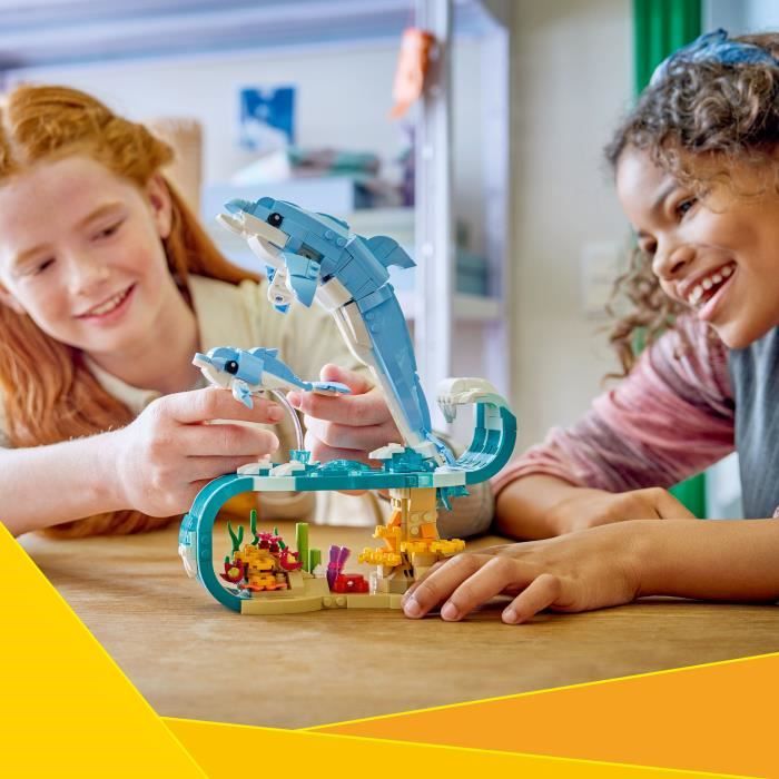 LEGO Creator 3-en-1 31385 Animaux Marins : les Beaux Dauphins - Jeu de Construction 9 ans