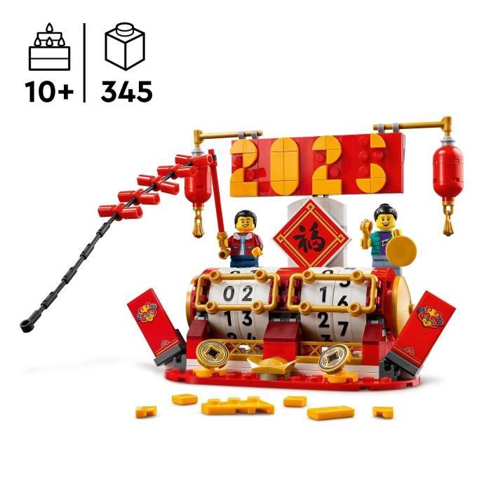 LEGO 40678 Le calendrier des fetes - Idée cadeau et jouet 2-en-1 pour le Nouvel An lunaire